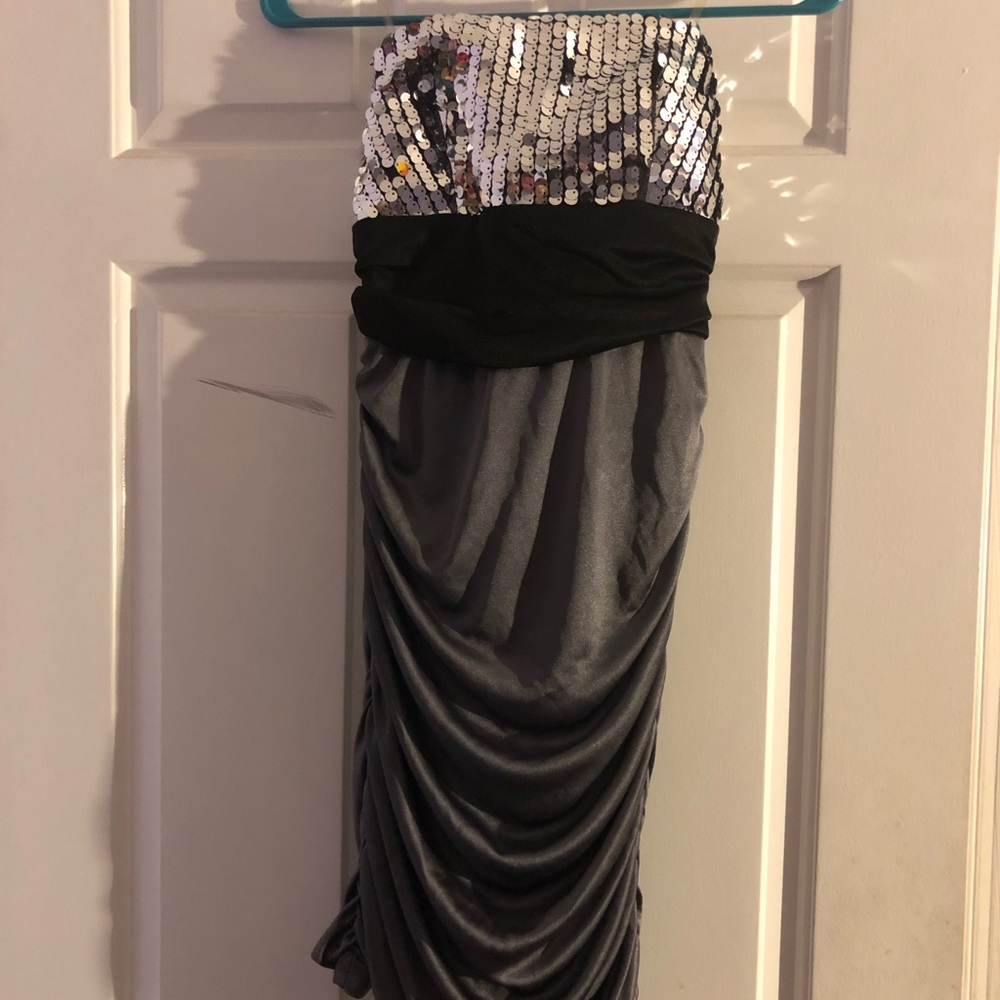 Mini roushed sequin dress